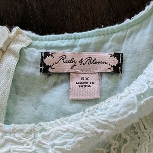Ruby&bloom size 6x sea green lace dress
